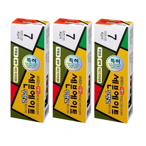 Dongsung Seven Eight Hair Dye Ammonia Free Creamy Type Hair Color 7 Natural Black Brown (Pack of 3)