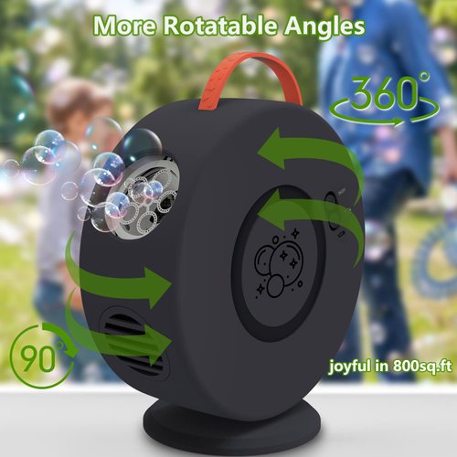Bubble Machine for Kids Toddlers,Automatic Bubble Blower Rechargeable, 90° 360° Auto Rotatable Portable Bubble Maker Electric Bubbles Toy for 3 4 5 Year Old, Outdoor Wedding Party Birthday Gifts