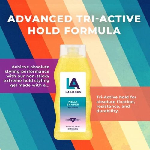 IO-style L.A. LOOKS Styling Gel Mega Mega Hold, 20 oz (Pack of 2)