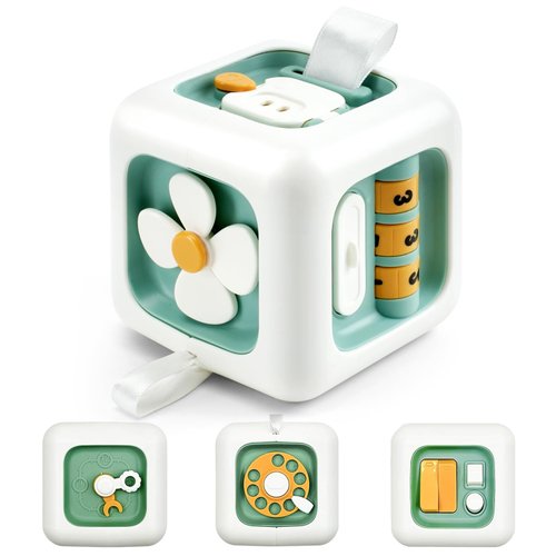GUIGUZHJ Baby Activity Cube Toy 12 Month+, 6 in 1 Montessori Busy Cube Toys for 1 Year Old, Baby Acticity Learning Toys for Fine Motor Skills, Infants Travel Sensory Toys Boys Girls Toddlers 1-3 Toys