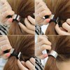 Suoirblss 2PCS Circle Cuff Metal Hair Ties Hair Band Hair Rope Accessories Metal Elastic Hair Clips Ponytail Hair Cuff Headwear Hair Holder for Lady Women (Gold + Silver)