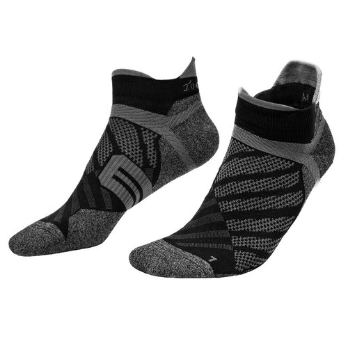Toes&Feet Men's 2-Pack Black Anti Odor Quick Dry Thin Ankle Running Socks, L