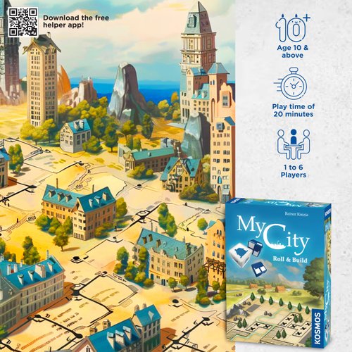 My City Roll and Build | Board Games | Dice Game | Roll and Write | 1 to 6 Players | Kosmos | 1-6 Players | Fast-Paced Game