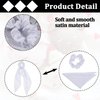 Mabor 2 Pcs Knotted Bow Satin Hair Scrunchie Hair Tie with Bow Hair Scarf with Tail Hair Scrunchies Elastic Hair Scarf Ponytail Holder for Women and Girls,White