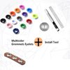 Metal Grommet Kit 3/16 inch 400Pcs Grommets Eyelets Sets with 3 Pieces Install Tool Kit and Box for Shoes Clothes Crafts Bag DIY Project 4 Colors
