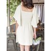 Dokotoo Summer Dresses for Women 2024 Casual Wedding Guest Spring Sexy V-Neck Drawstring Cap Sleeve Elegant Short Beach Dresses Mini Dress White