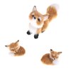 GUDVES Simulation Brown Fox Toy Furs Squatting Fox Model Home Decoration Animals World with Static Action Figures Plush Mini Fox (Pitching)
