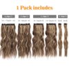 6Pcs Hair Extensions Clip Ins Clip In Hair Extensions Honey Blonde Mixed Light Brown 20 Inch Long Wavy Synthetic Hair Extensions Double Weft Hair Extension (6Pcs,20Inch,22H10#)