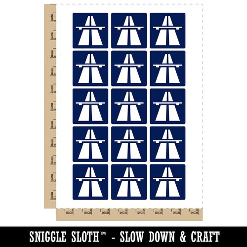 Autobahn German Road Sign Temporary Tattoo Water Resistant Fake Body Art Set Collection - 15 2" Tattoos (1 Sheet)