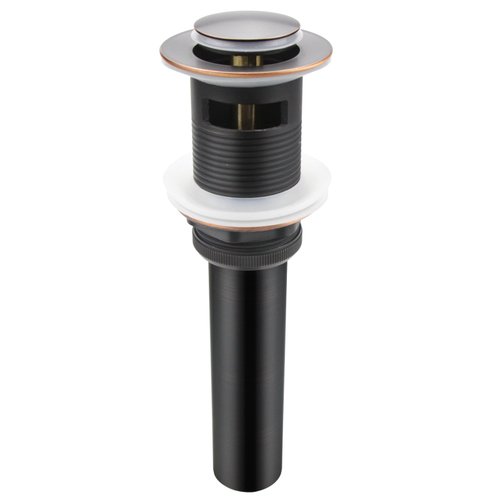 Oil Rubbed Bronze Pop Up Drain, Bathroom Vessel Lavatory Vanity Faucet Sink Drain Stopper, ORB with Overflow