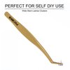 Clusters DIY Lash Applicator Sets, 2 PCS Eyelash Tweezers, Lash Applicator Tool, Gold Eyelash Tools Sets, DIY Eyelash Precise Applicator, Lash Tweezer for DIY Eyelash Extensions