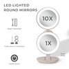 Zadro 4.5" Round LED Compact Mirror 10X/1X Travel Mirror with Lights and Magnification 3 AAA batteries LED Makeup Mirror
