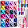 Teenitor Long Press On Nails Kit 24 Color Long Coffin Nail Tips Full Cover, 576pcs Long Coffin Press On Nails Long Coffin Fake Nails, Matte Press On Nails Long, Long Coffin Glue On Nails