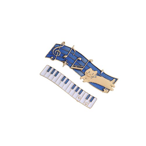 2PCS Music Cat Hair Clips for Women Girls Piano Hairpins Funny Barrettes Duckbill Hair Accessories