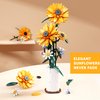 ZONECYTD Sunflower Building Blocks Sets Flower Bouquet with Vase for Adults Teens, Flower Garden Building Toys for Girls Boys Home Decor - 821Pcs