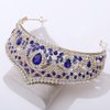 WIOJEIGO Women's Crown Crystal Wedding Tiara Queen Rhinestone Headbands for Prom Birthday Party Blue