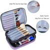 Teamoy Travel Makeup Brush Case(up to 8.8"), Professional Makeup Train Organizer Bag with Handle Strap for Makeup Brushes and Makeup Essentials-Medium, Purple(No Accessories Included)