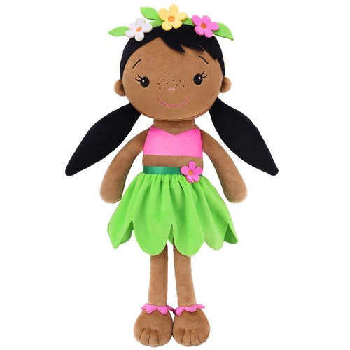 GAGAKU Soft Baby Doll (16''), My First Baby Rag Doll for 1 Year Old Girl Birthday Gift,Christmas Plush Toys Gift for Toddler Kids Infants - Indian Girl