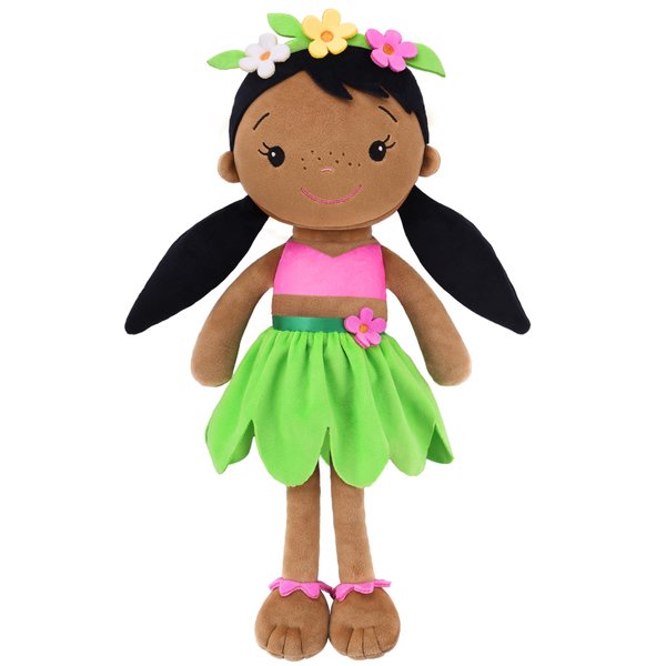 GAGAKU Soft Baby Doll (16''), My First Baby Rag Doll for 1 Year Old Girl Birthday Gift,Christmas Plush Toys Gift for Toddler Kids Infants - Indian Girl