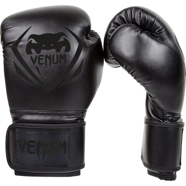 Venum Contender Boxing Gloves - Black/Black, 16 oz
