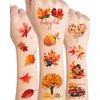 216 Pieces Cute Fall Leaf Temporary Tattoos Stickers,20 Sheets Fall Autumn Maple Leaves Themed Tattoos Stickers Party Decoration Supplies Party favors for Kids Adults
