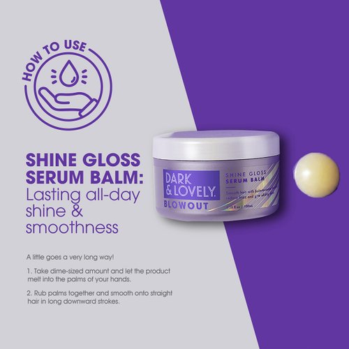 SoftSheen-Carson Dark and Lovely Blowout Anti Frizz Smoothing Shine Hair Serum with Castor Oil, For Curly Hair, All Hair Types 3.4 fl oz