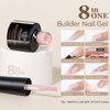 modelones Builder Nail Gel 6 Colors, 8-in-One Gel Builder Set for Nail Thickening, LED Nail Lamp Cured Hard Gel Builder Nail Strengthener Extension Gel Nail Polish Nail Glue Gel in a Bottle
