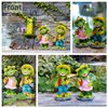 WTREEW 2 Pcs Frog Garden Statue - Happy Frog Couple Statue for Home Garden Patio Frog Decoration, Frog Gift for Frog Lover(Pack of 2)