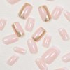 LoveOurHome 24pc French Tips Press on Nails Short Fake Nails Glitter Lace Glue on Nail Nude Acrylic Nails Press ons Nails Short Square False Nail Women Girls Artificial Fingernail with Adhesive Tabs