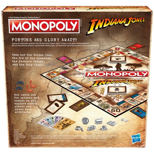 Hasbro Gaming Monopoly Indiana Jones Game, Inspired by The Indiana Jones Movies, Board Game for 2-6 Players, Ages 8 and Up