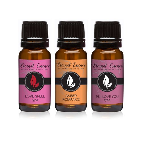 Trio (3) - Love Spell Type, Amber Romance & PS I Love You Type - Premium Fragrance Oil Trio - 10ml