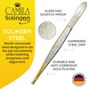 Camila Solingen CS30 3.5 Inches Gold Tipped, Surgical Grade, German Stainless Steel Tweezers (Claw) - Flawless Eyebrow and Facial Hair Shaping and Removal for Men/Women