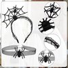 LUTER Halloween Spider Headband, Spider Web Headband with Black Spider Necklace Spiderweb Hair Accessories for Halloween Cosplay Costumes Party Favor Dressing up