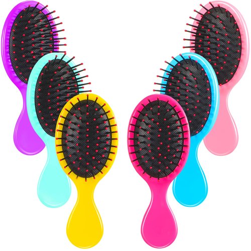 Epakh Hair Brush 6 Pack Mini Wet Travel Detangling Brushes Kids Detangler Hair Brushes Soft Bristle Hair Brush for Women Curly Hair Classic Colors