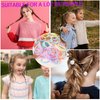 2000 PCS Hair Bands, Elastic Hair Band, Mini Hair Rubbers Ties with 2 PCS Topsy Tail Hair Tools for Girls Ponytail Hair Accessories, Soft Elastic Bands Non-Slip Small Hair Ties. (Colors)