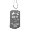 Hat Shark Keep Calm and Paddle On - Luggage Metal Chain Necklace Military Dog Tag