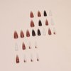 RTKHFZE Almond Shape Press on Nails Long Stiletto Press On False Nails Brown Glitter Fake Nails with Gradient Designs Full Cover Acrylic Nails Stick on Nails for Women Manicure