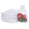 HRX Package 100pcs White Organza Bags, 4x6 inch Mesh Bags Drawstring Gift Bags Jewelry Pouches for Candy Wedding Favors Christmas