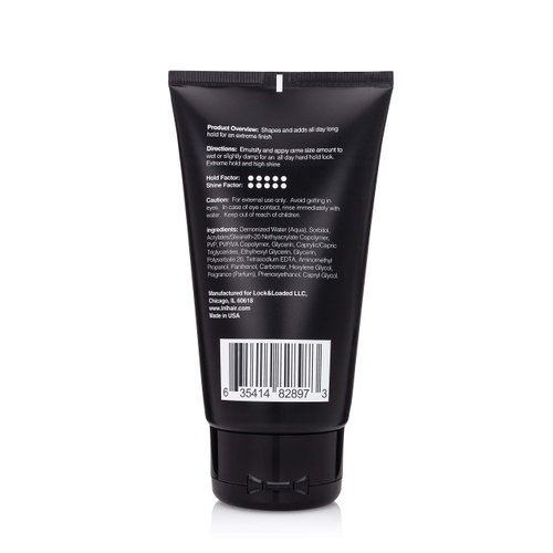 Lock & Loaded Bedrock Hard Hold Hair Gel, Strong Hold, Non-Flakey or Greasy Styling Gel, All Hair Types