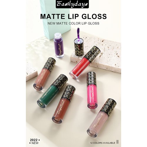 Easilydays Halloween Dark Matte Liquid Lipstick for Women, Long Lasting Waterproof Lip Gloss, Face Body Painting, Vivid Vampire Lip Stain for Masquerade, Party Goth Makeup, Cosplay (#05 Olive Green)