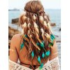 GORTIN Boho Feather Headband Hippie Headpiece Black Gypsy Costume Headdress Bohemian Headbands Indian Festival Feather Headwear Hair Accessory for Women and Girls (A-Blue+Brown)