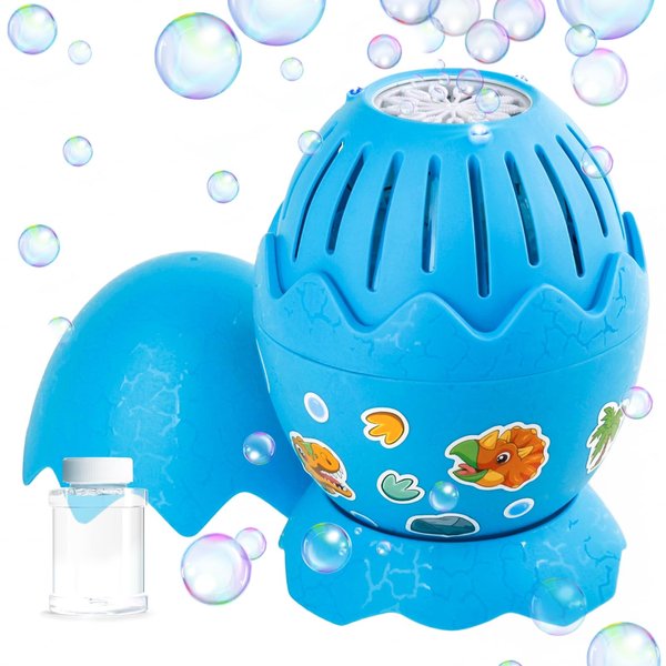 KULARIWORLD Bubble Machine, Automatic Dinosaur Egg Bubble Maker for Kids Toddlers Outdoor Indoor Play,Bubble Blower with Solution, Toy Gift for Little Boys Girls