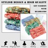 FULZTEY Wide Headbands for Women Floral Printed Boho Hairband Elastic Knotted Bandana Non Slip Workout Yoga Thick Turban Head Wrap Fashion Hair Accessories for Teen Girls 4Pcs