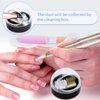 Unibouti Acrylic Nail Art Tools Nail Drill Bits Cuticle Tools with 2 in 1 Soft/Hard Brush and Cleaner Case/Container - for Cleaning Ceramic/Carbide Tungsten Drill Bits (Black)