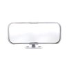 United Pacific M1003 Polished Stainless-Steel Cobra Style Interior Rearview Mirror, Chrome Plated Mirror Arms – One Mirror