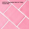 LXIANGN 125PCS Disposable Nail Art Table Towels Mat 13" X 17" Waterproof 3 Ply Nail Art Mat Paper Sheet Clean Pads Tattooing Table Mat Nail Table Cover Tattoo Supplies (Pink)