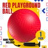 Bedwina Playground Ball - 8.5 Inch (1-Pack) Red Rubber Bouncy Inflatable Balls, w/Air Pump, for Kids & Adults, Indoor & Outdoor Games, Kickballs, Dodgeball, Four Square, Dodge Ball, Handball