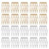Qoaimu 20 Pack Hair Side Combs, 5 Teeth Small Metal Combs, Plain Blank Crafting DIY Slide Combs, Bridal Wedding Veil Combs for Fine Hair, Silver and Gold