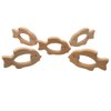 Arakierst 2pcs Organic Wood Goldfish Teether Pure Natural Animal Shape Beech Wooden Handmade Grasping Pattern DIY Pacifier Chain Pendant