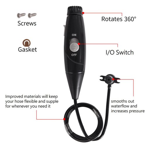 Aquaflosser Replacement Parts for Other waterflosser Water flosser Wand Handle Head Aquarius WP-660 WP-662 WP-670 WP-672 WP-665 WP-667 WP-663 WP-668 Oral Irrigator (WP662 Handle Black)